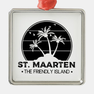 St. Maarten Die freundliche Insel Sint Martin Ornament Aus Metall