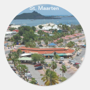 St. Maarten - Marigot Bay Runder Aufkleber