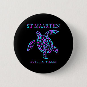 St. Maarten Meeresschildkröte Jungen Mädchen Damen Button