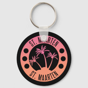 St. Maarten Pink und Coral Gradient Sint Martin Schlüsselanhänger