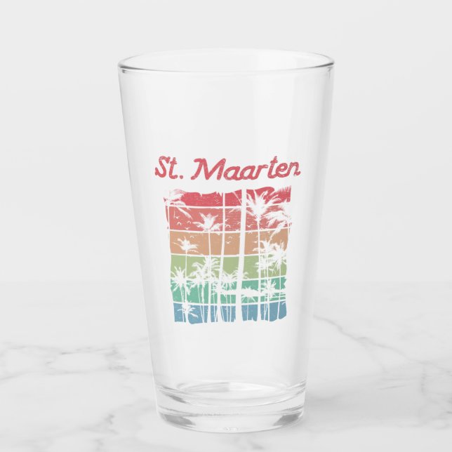 St. Maarten Rainbow Colors Sint Martin Glas (Vorderseite)
