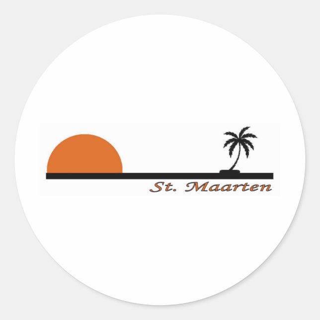 St. Maarten Runder Aufkleber (Vorderseite)