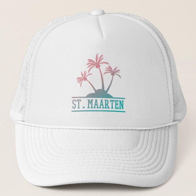 St. Maarten | Sint Martin Gradient Truckerkappe (Vorderseite)