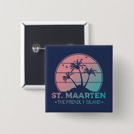 St. Maarten | Sint Martin Retro Gradient Button
