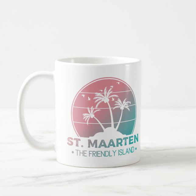 St. Maarten | Sint Martin Retro Gradient Kaffeetasse (Links)