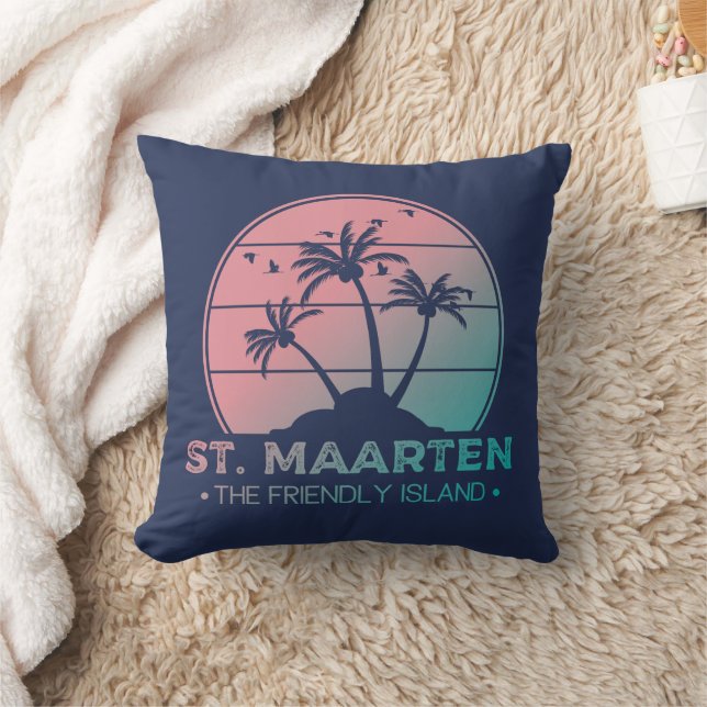 St. Maarten | Sint Martin Retro Gradient Kissen (Decke)