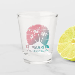 St. Maarten Sint Martin Retro Gradient Schnapsglas