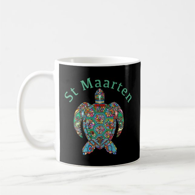 St Maarten Tribal Turtle Kaffeetasse (Links)