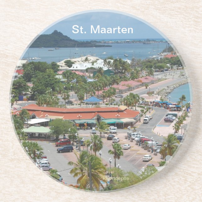 St. Maarten - Untersetzer Marigot Bay (Vorne)