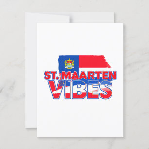 St. Maarten vibes Caribbean flag postcard Postkarte