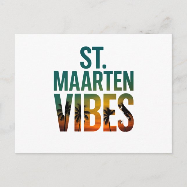 St. Maarten vibes Caribbean Island Postcard Postkarte (Vorderseite)