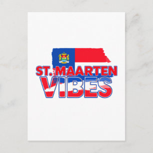 St. Maarten Vibes karibische Flagge Postkarte