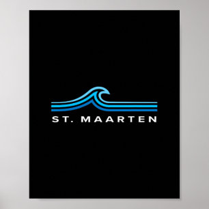 St Maarten Wellen Vintage Männer Frauen Mädchen Ju Poster