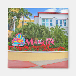 St. Maarten, Willkommensschild, Fotografie, Magnet
