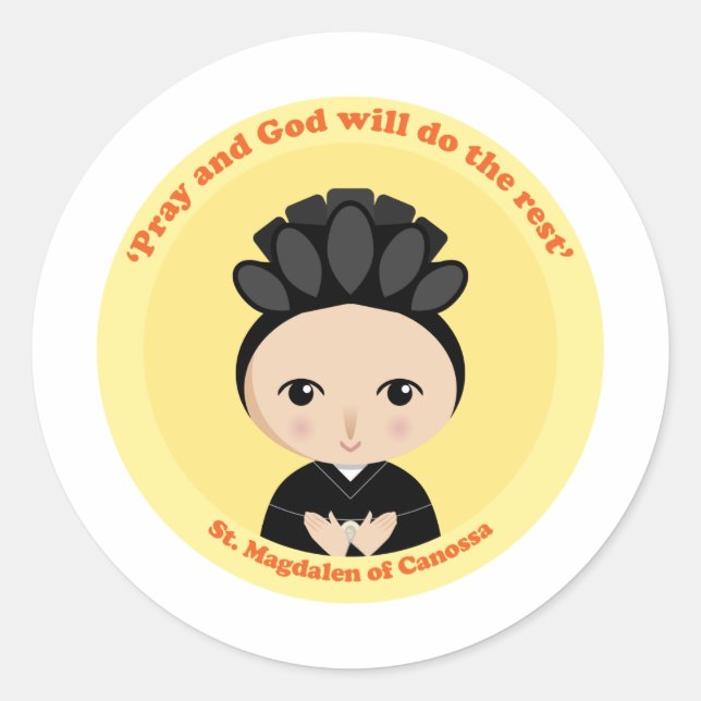 St. Magdalen Canossa Runder Aufkleber (Vorderseite)