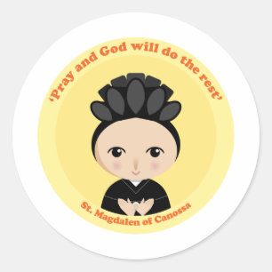 St. Magdalen Canossa Runder Aufkleber