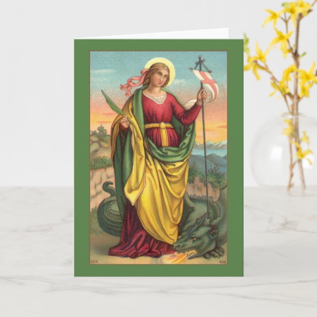 St. Margaret mit dem Banner Drache und Auferstehun Karte (Gelbe Blume)