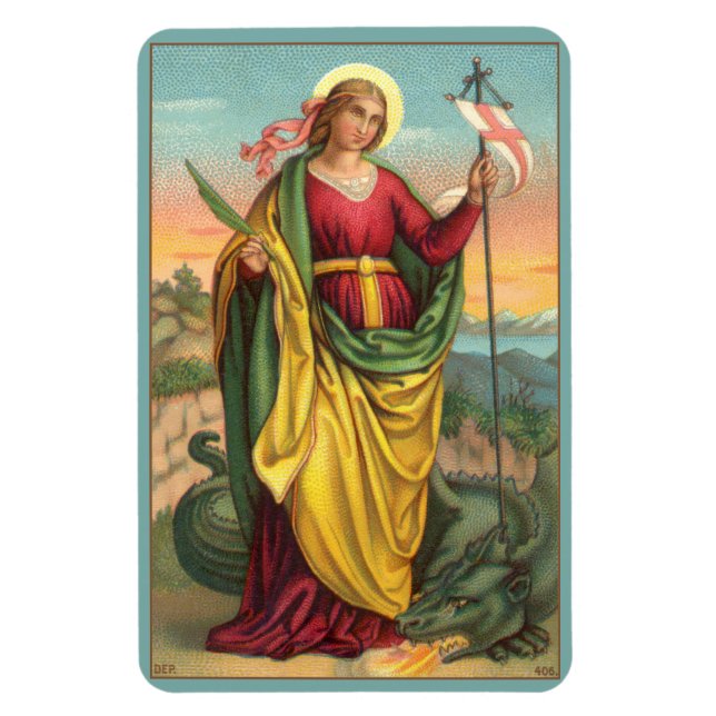 St. Margaret mit dem Banner Drache und Auferstehun Magnet (Vertikal)