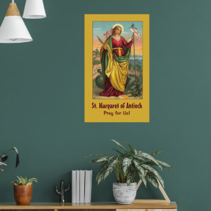 St. Margaret mit dem Banner Drache und Auferstehun Poster