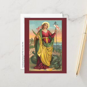 St. Margaret mit dem Banner Drache und Auferstehun Postkarte