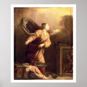 St. Margaret neben dem besiegten Teufel (Tafel) Poster