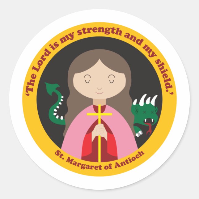 St. Margaret von Antioch Runder Aufkleber (Vorderseite)