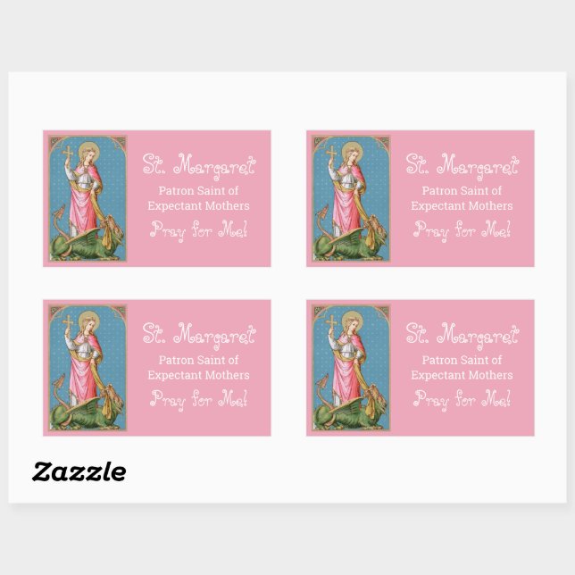 St. Margaret von Antioch (SAU 038) Rechteckiger Aufkleber (Blatt)