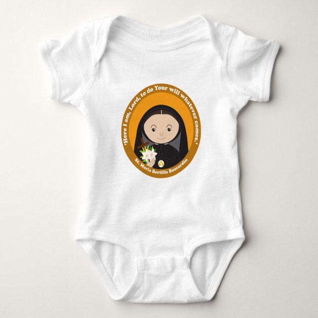 St. Maria Bertilla Boscardin Baby Strampler (Vorderseite)