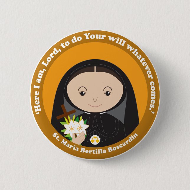 St. Maria Bertilla Boscardin Button (Vorderseite)