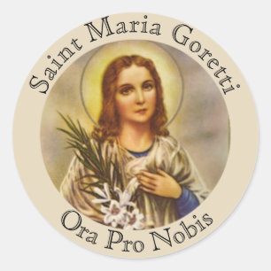 St. Maria Goretti Jungfrau Martyr Runder Aufkleber