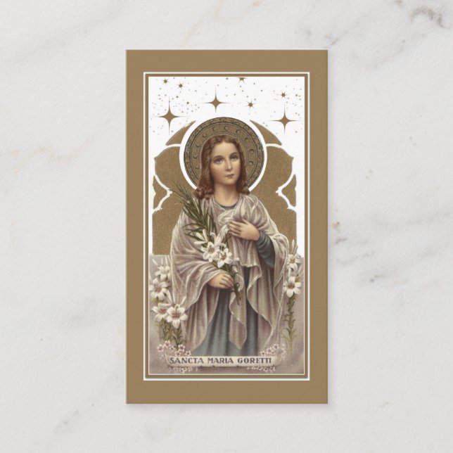 St. Maria Goretti Katholisches Gebet Heilige Karte (Vorderseite)