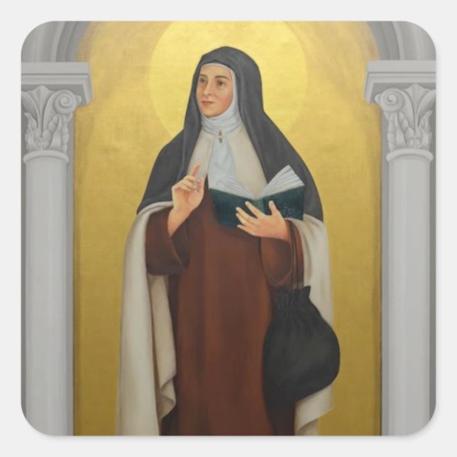 St. Maria Maravillas de Jesus Carmelite Nun Quadratischer Aufkleber (Vorderseite)