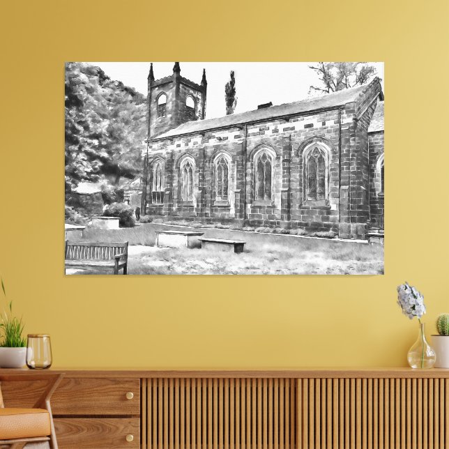 St.-Marien-Kirche, Luddenden Leinwanddruck (Insitu (Wohnzimmer))