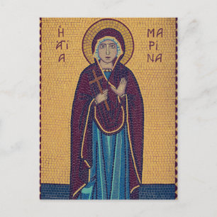 St. Marina von Antioch Orthodox Christliches Symbo Postkarte