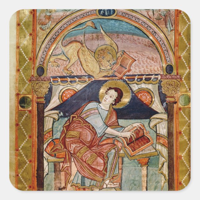 St. Mark, Französisch Quadratischer Aufkleber (Vorderseite)