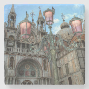 St. Marks and Lamp, Venedig, Italien Steinuntersetzer