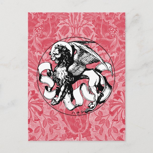 St. Mark's Emblem Winged Lion Postkarte (Vorderseite)
