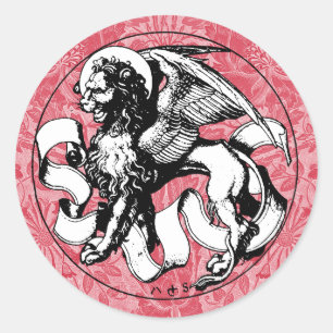 St. Mark's Emblem Winged Lion Runder Aufkleber