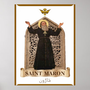 St Maron Maronitische Ikone Extra Large 40,00" x 5 Poster