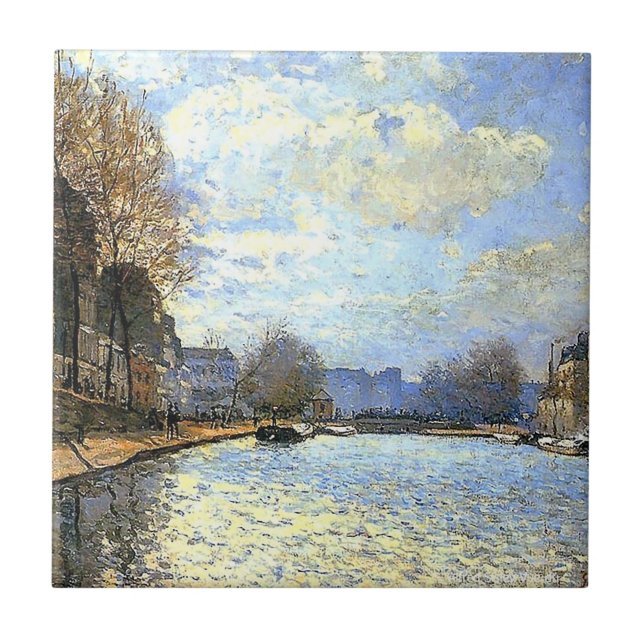 St Martin Canal Alfred Sisley Fliese (Vorderseite)