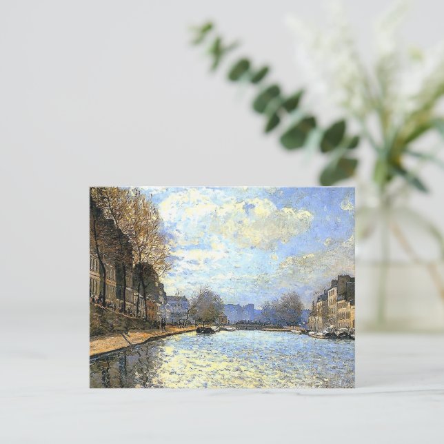 St Martin Canal Alfred Sisley Poster Postkarte (Stehend Vorderseite)