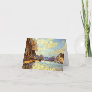 St Martin Canal von Sisley Impressionist Painting Dankeskarte