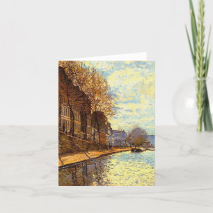 St Martin Canal von Sisley Impressionist Painting Dankeskarte