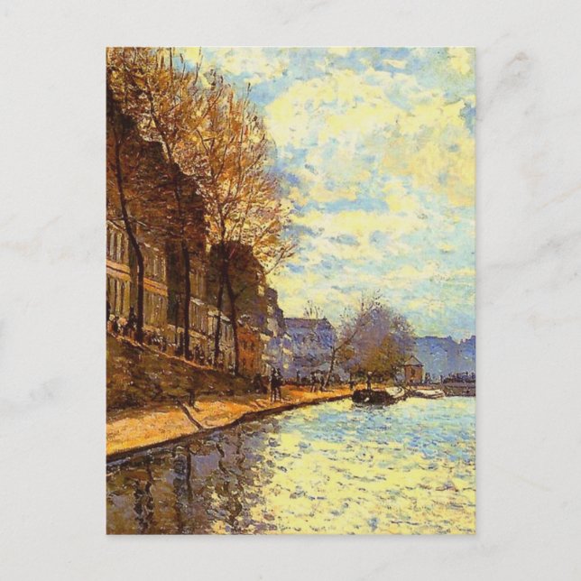 St Martin Canal von Sisley Impressionist Painting Postkarte (Vorderseite)