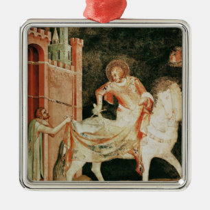 St Martin, das seinen Mantel mit dem Bettler teilt Ornament Aus Metall
