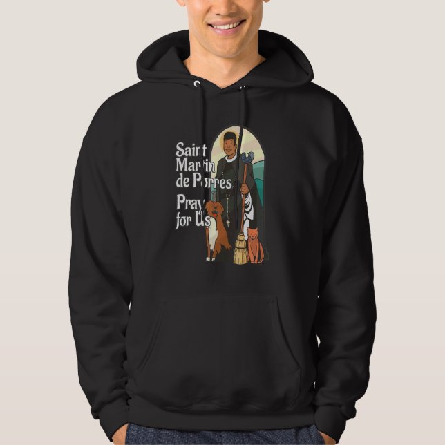 St Martin De Porres Afrikanischer Schwarzer Heilig Hoodie (Vorderseite)