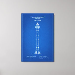 St. Martin Island Leuchtturm - Michigan – AD Leinwanddruck