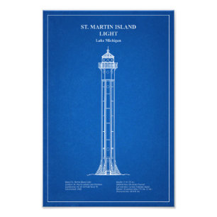 St. Martin Island Lighthouse - Michigan - AD Fotodruck