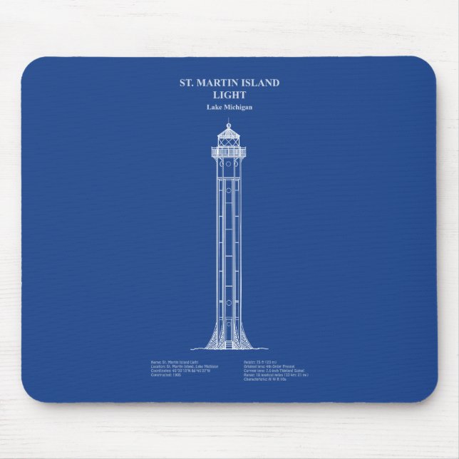 St. Martin Island Lighthouse - Michigan - AD Mousepad (Vorne)