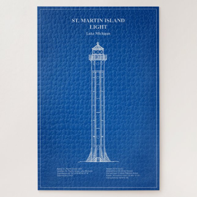 St. Martin Island Lighthouse - Michigan - AD Puzzle (Vertikal)
